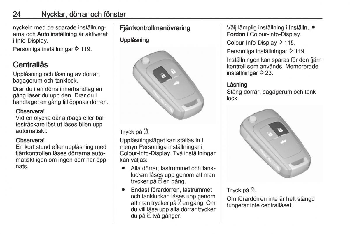 Opel Insignia A instruktionsbok / page 26