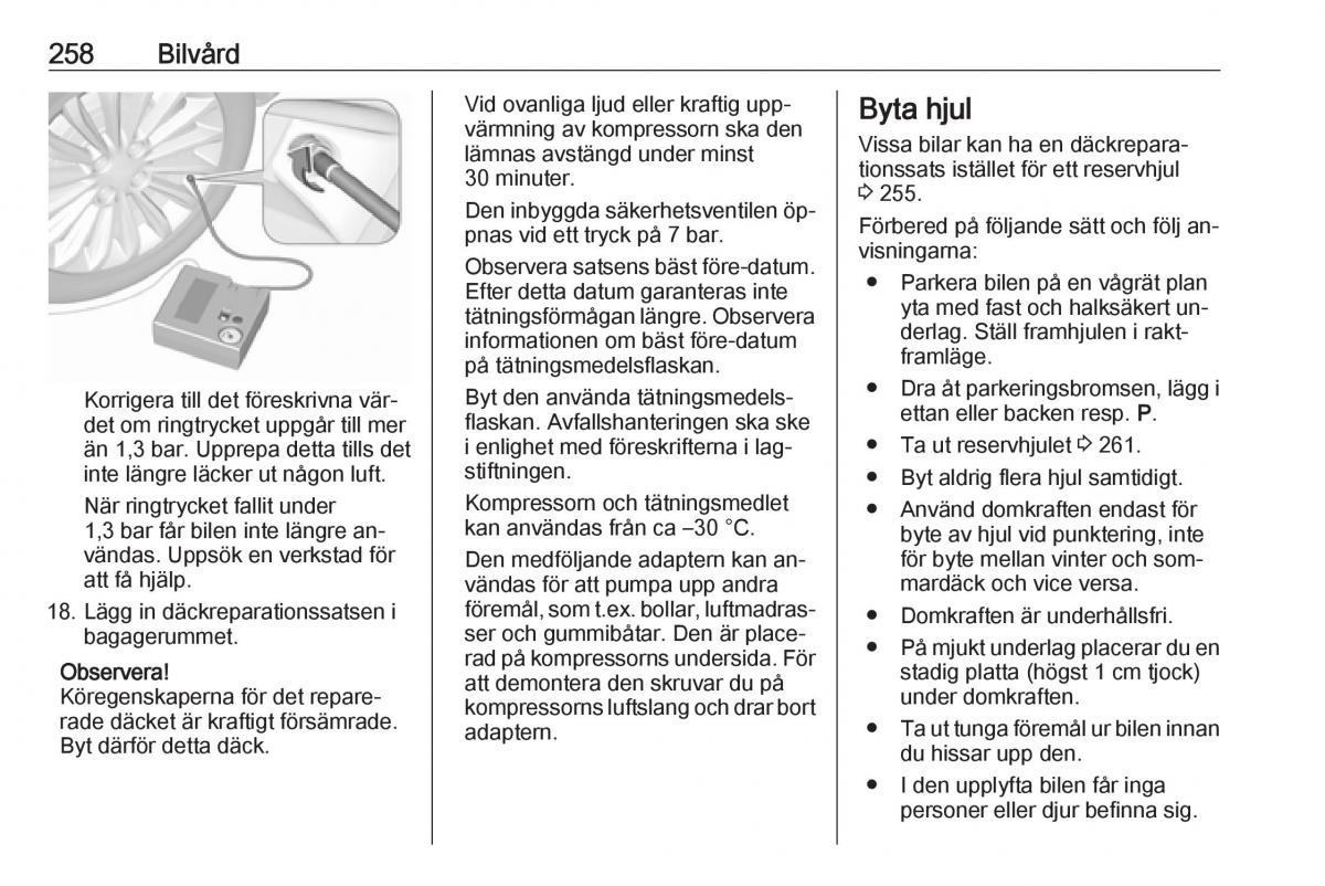 Opel Insignia A instruktionsbok / page 260