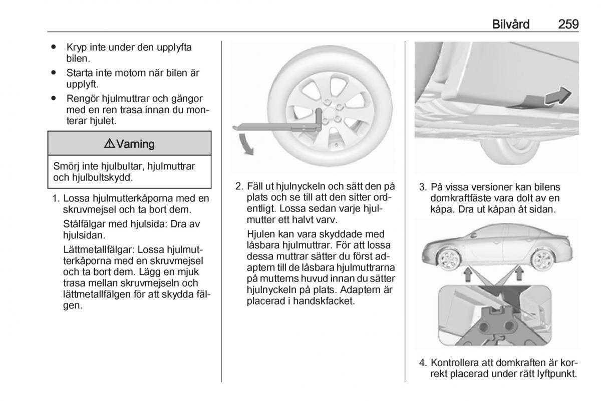 Opel Insignia A instruktionsbok / page 261