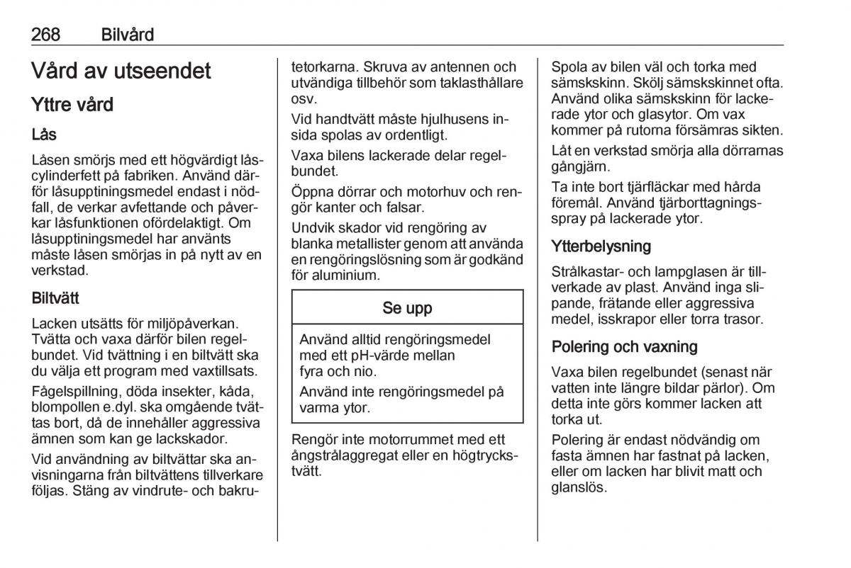 Opel Insignia A instruktionsbok / page 270