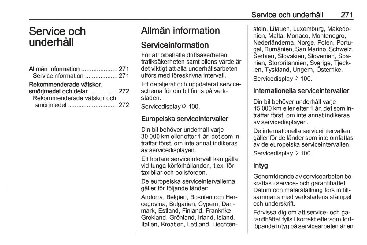 Opel Insignia A instruktionsbok / page 273