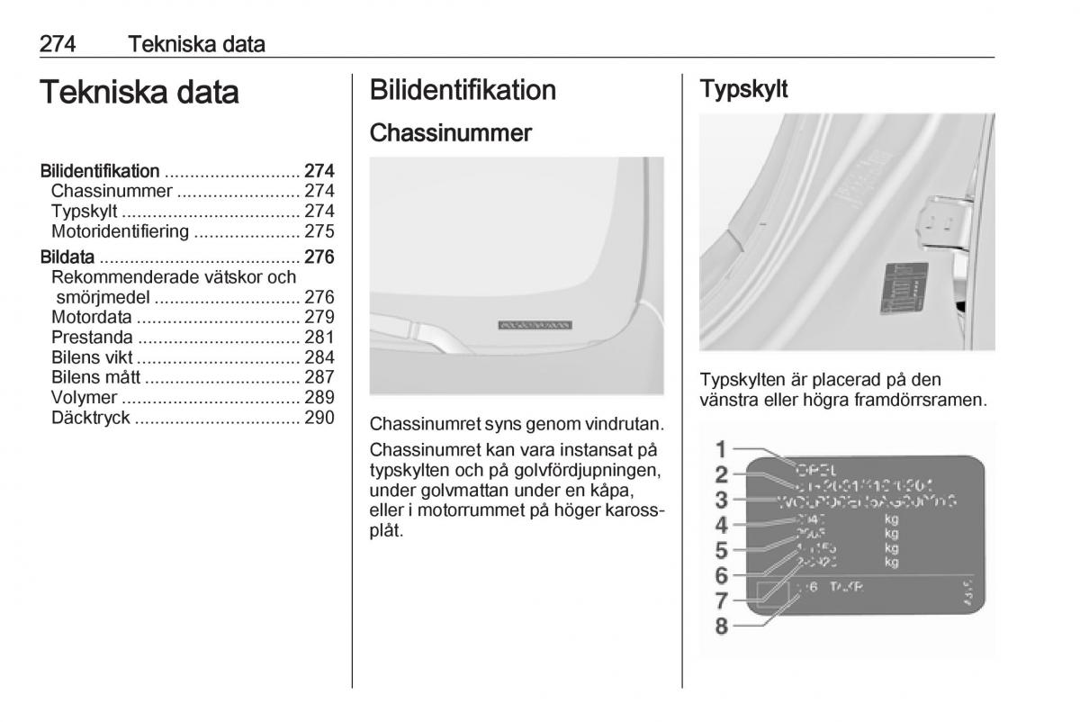 Opel Insignia A instruktionsbok / page 276