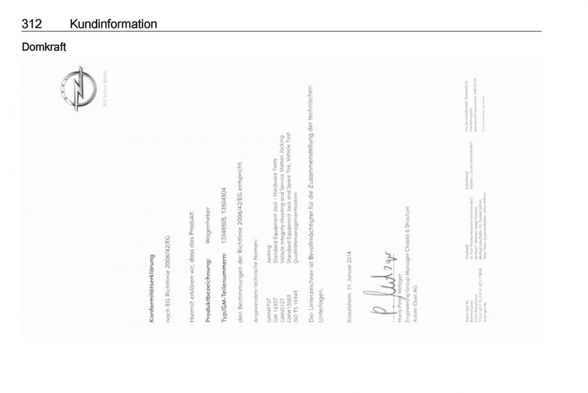 Opel Insignia A instruktionsbok / page 314