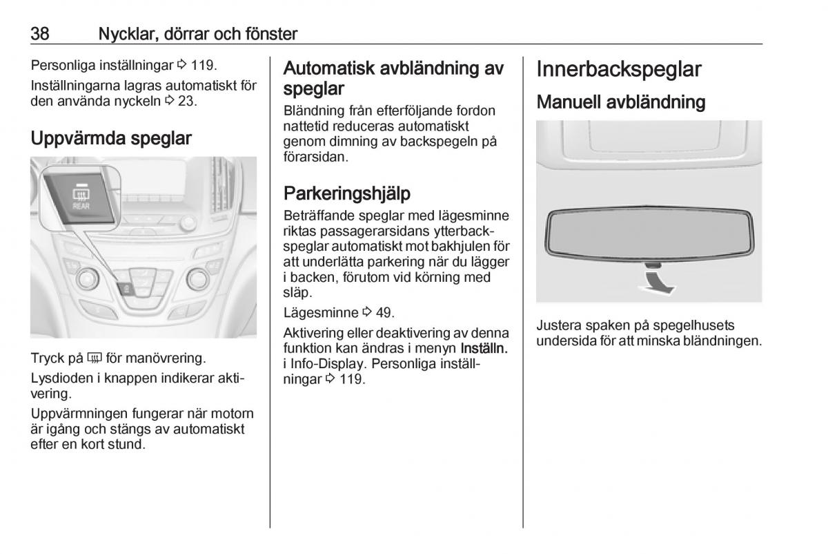 Opel Insignia A instruktionsbok / page 40