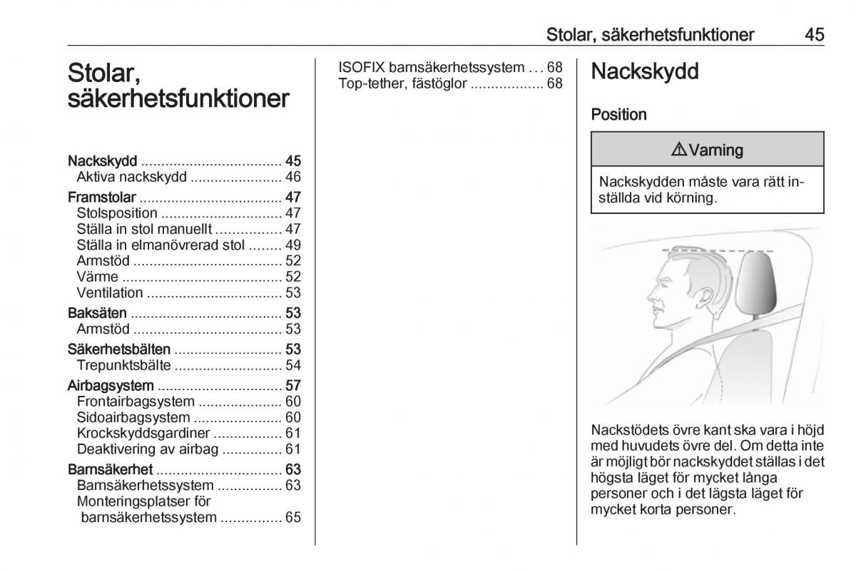 Opel Insignia A instruktionsbok / page 47