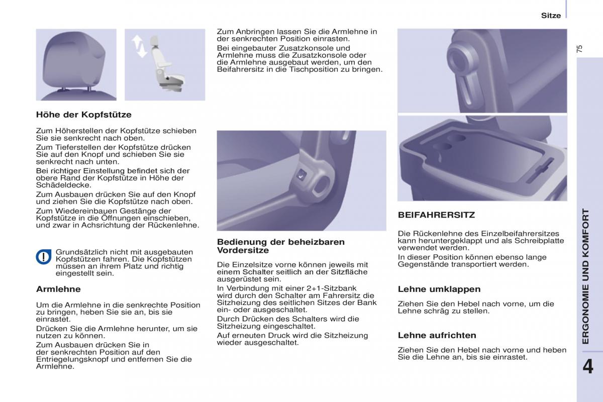 Peugeot Partner II 2 Handbuch / page 77