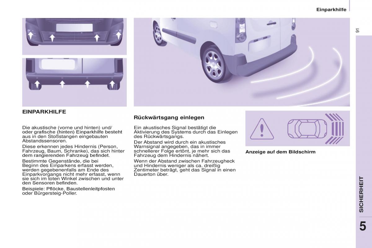 Peugeot Partner II 2 Handbuch / page 93