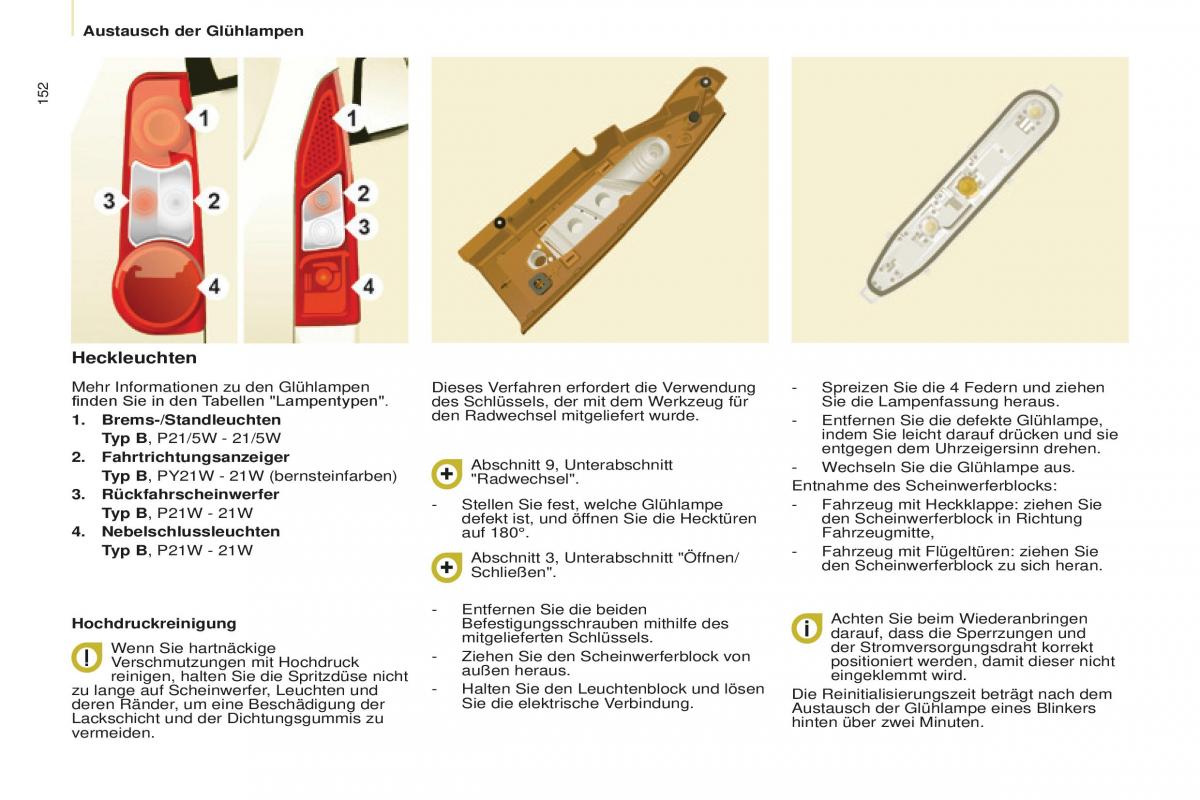 Peugeot Partner II 2 Handbuch / page 154