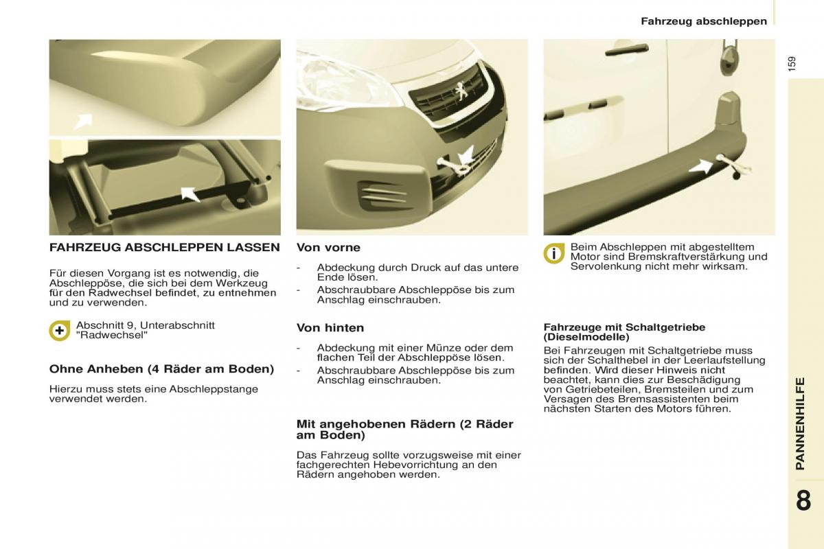 Peugeot Partner II 2 Handbuch / page 161