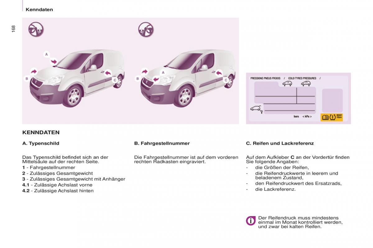 Peugeot Partner II 2 Handbuch / page 170