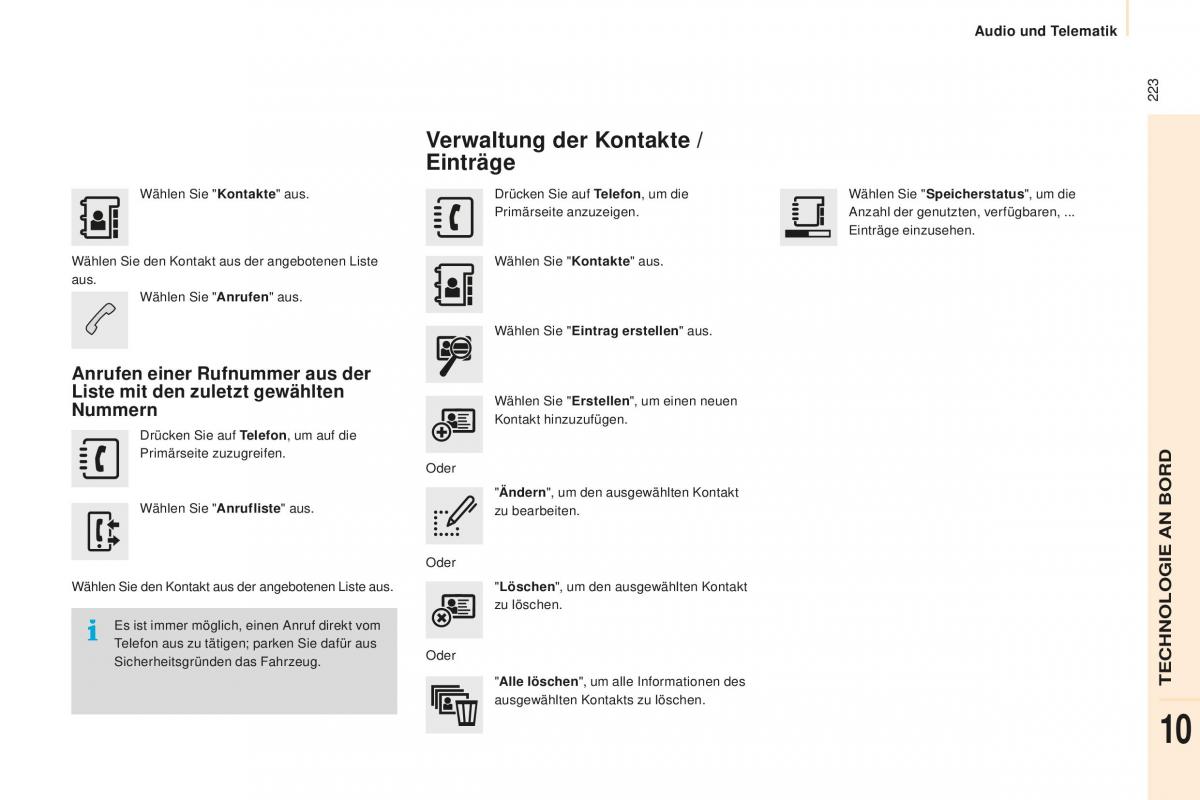 Peugeot Partner II 2 Handbuch / page 225