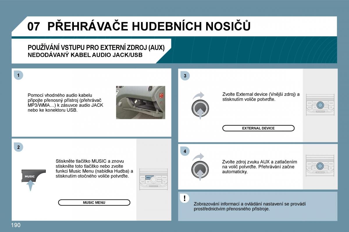 Peugeot 207 navod k obsludze / page 186