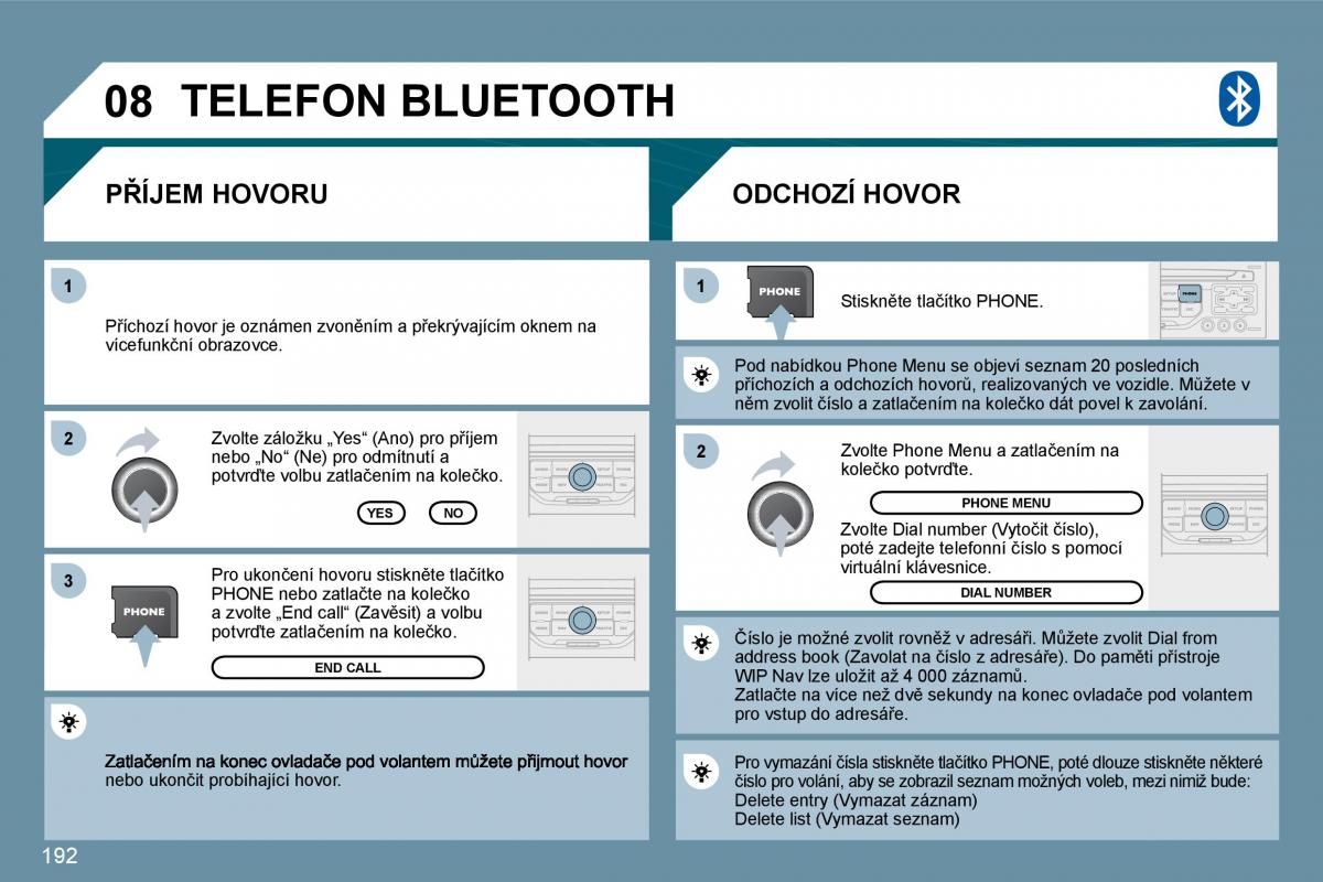 Peugeot 207 navod k obsludze / page 188