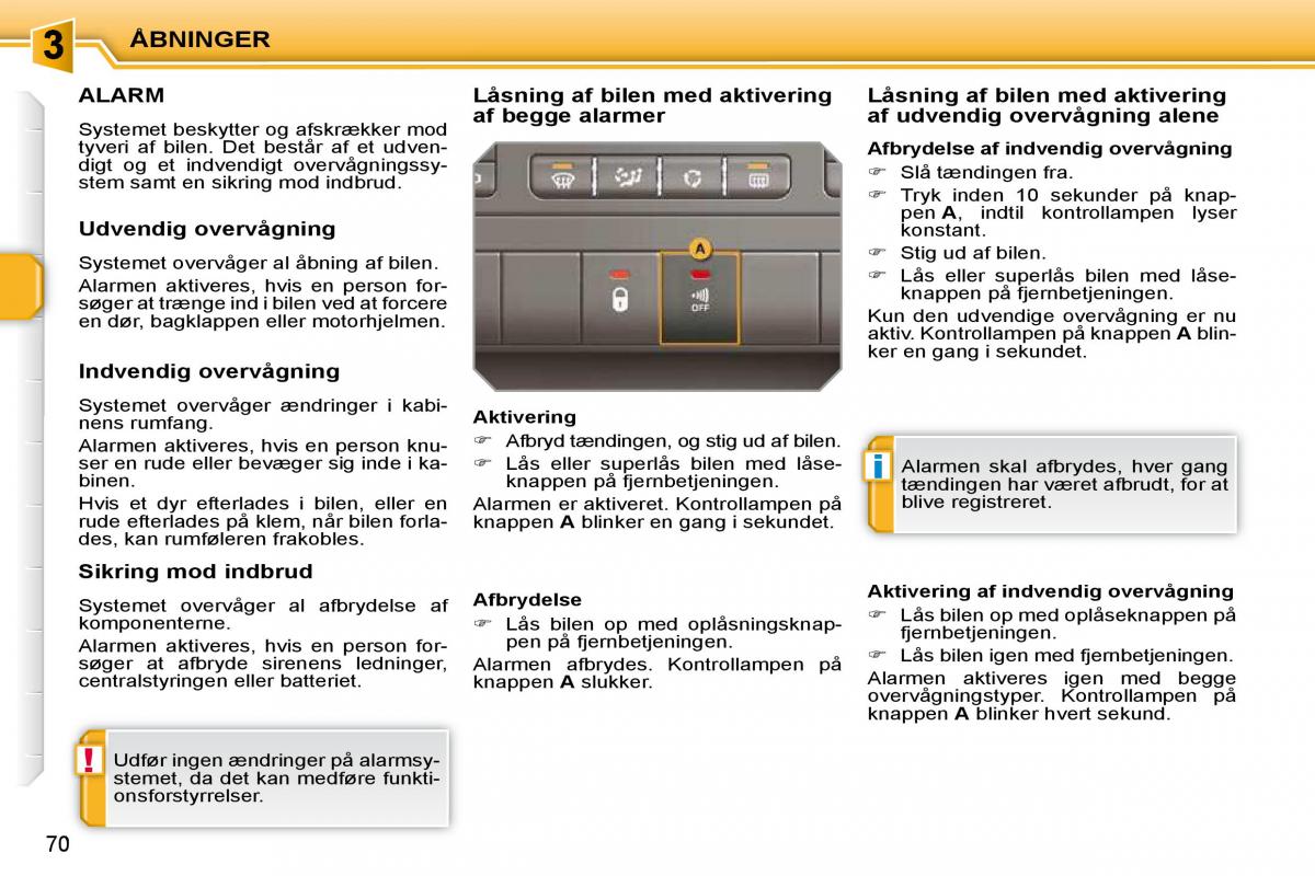 Peugeot 207 Bilens instruktionsbog / page 61