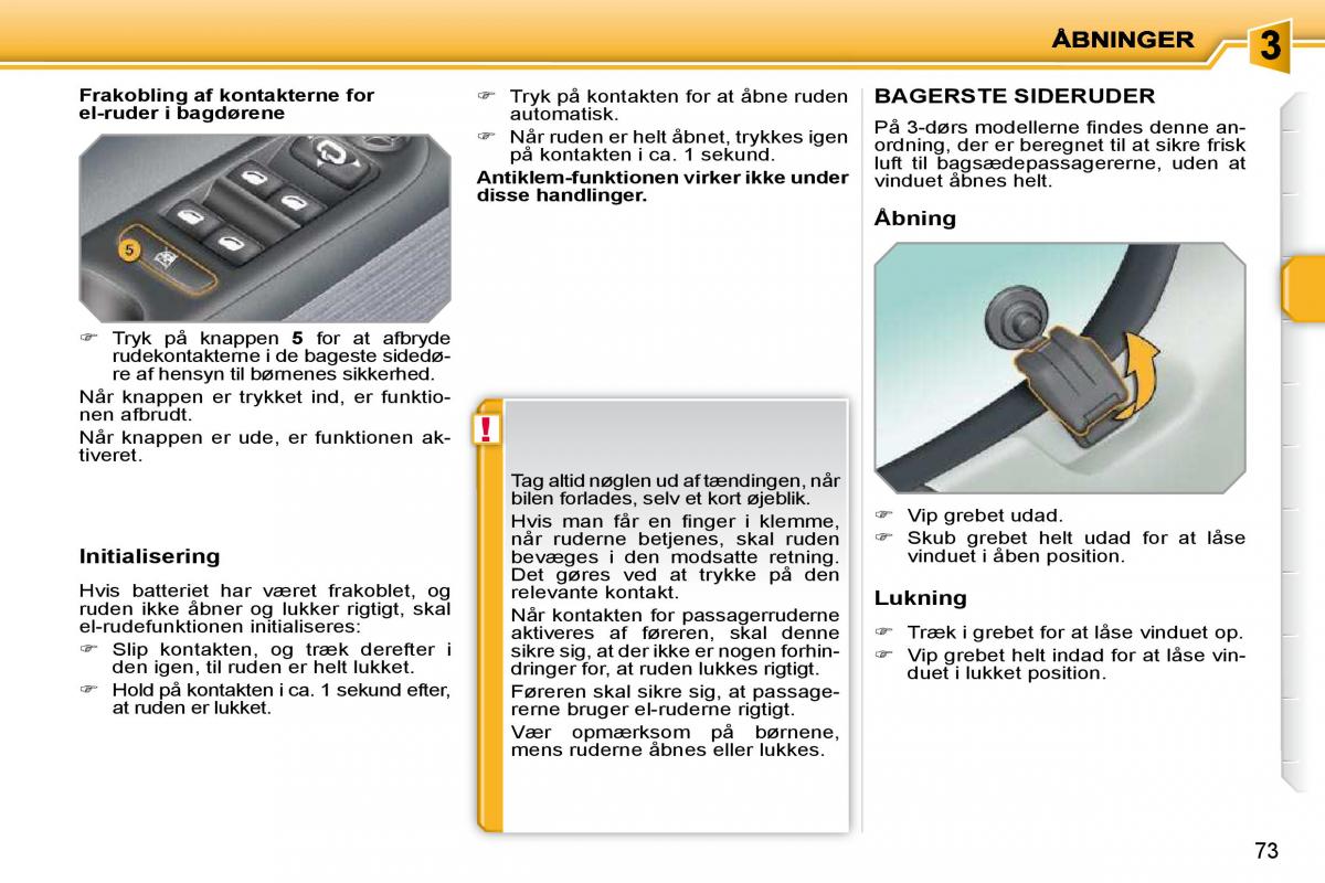 Peugeot 207 Bilens instruktionsbog / page 64