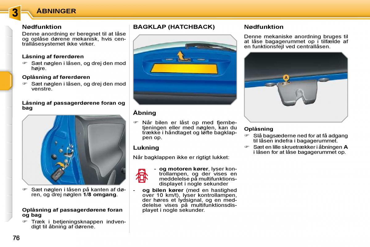 Peugeot 207 Bilens instruktionsbog / page 68