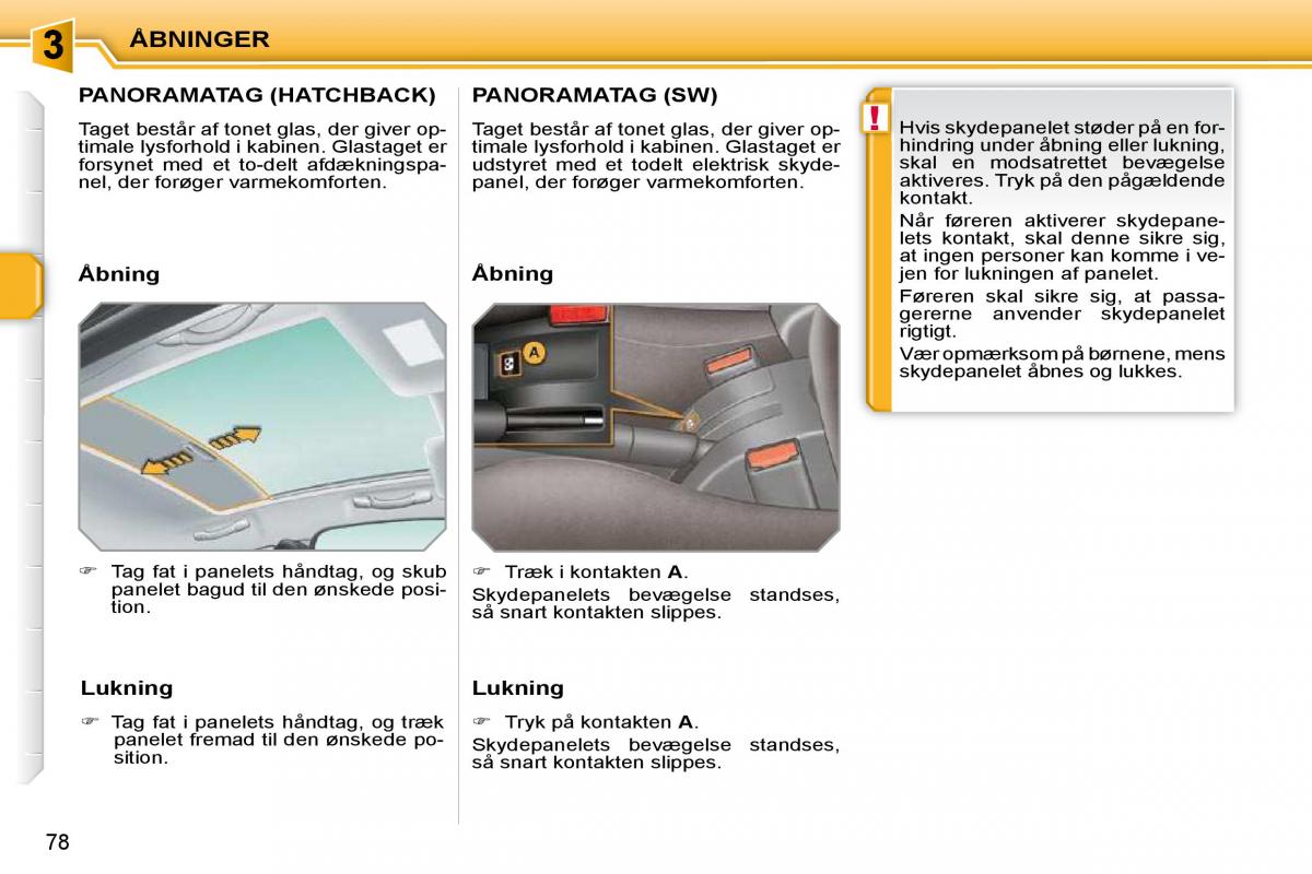 Peugeot 207 Bilens instruktionsbog / page 71