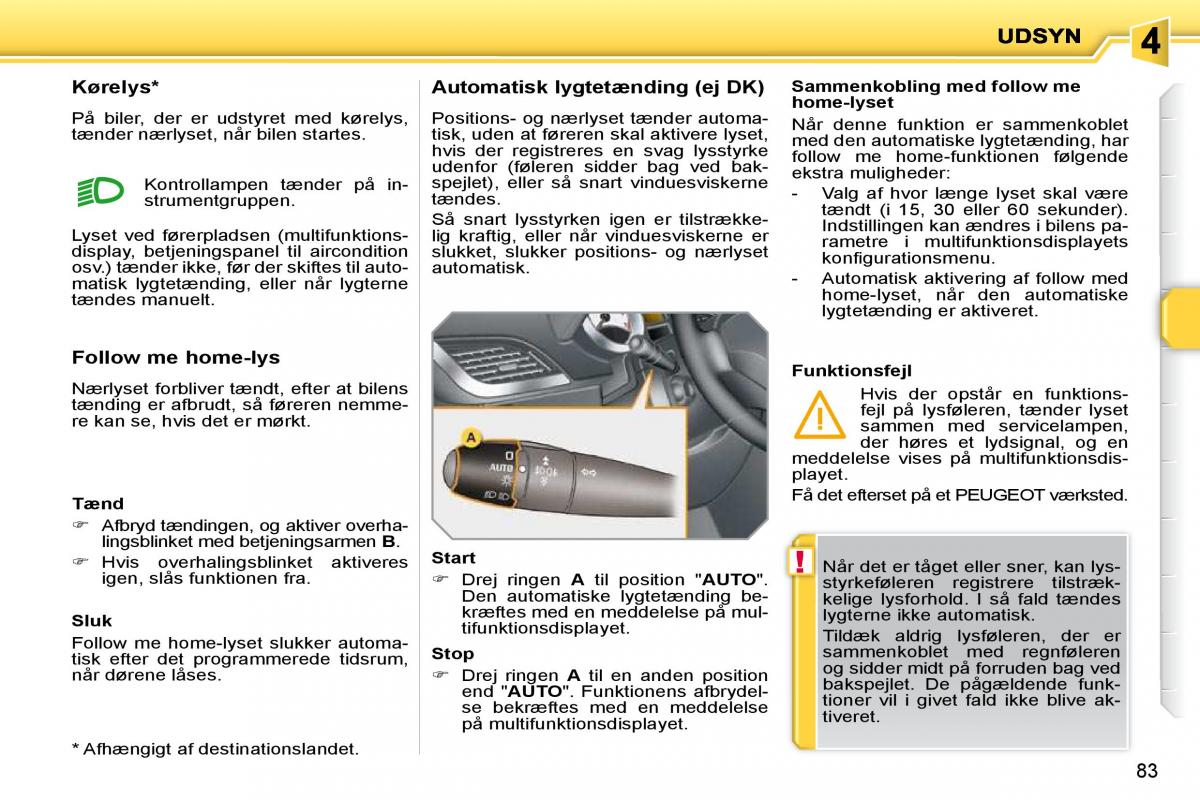 Peugeot 207 Bilens instruktionsbog / page 77