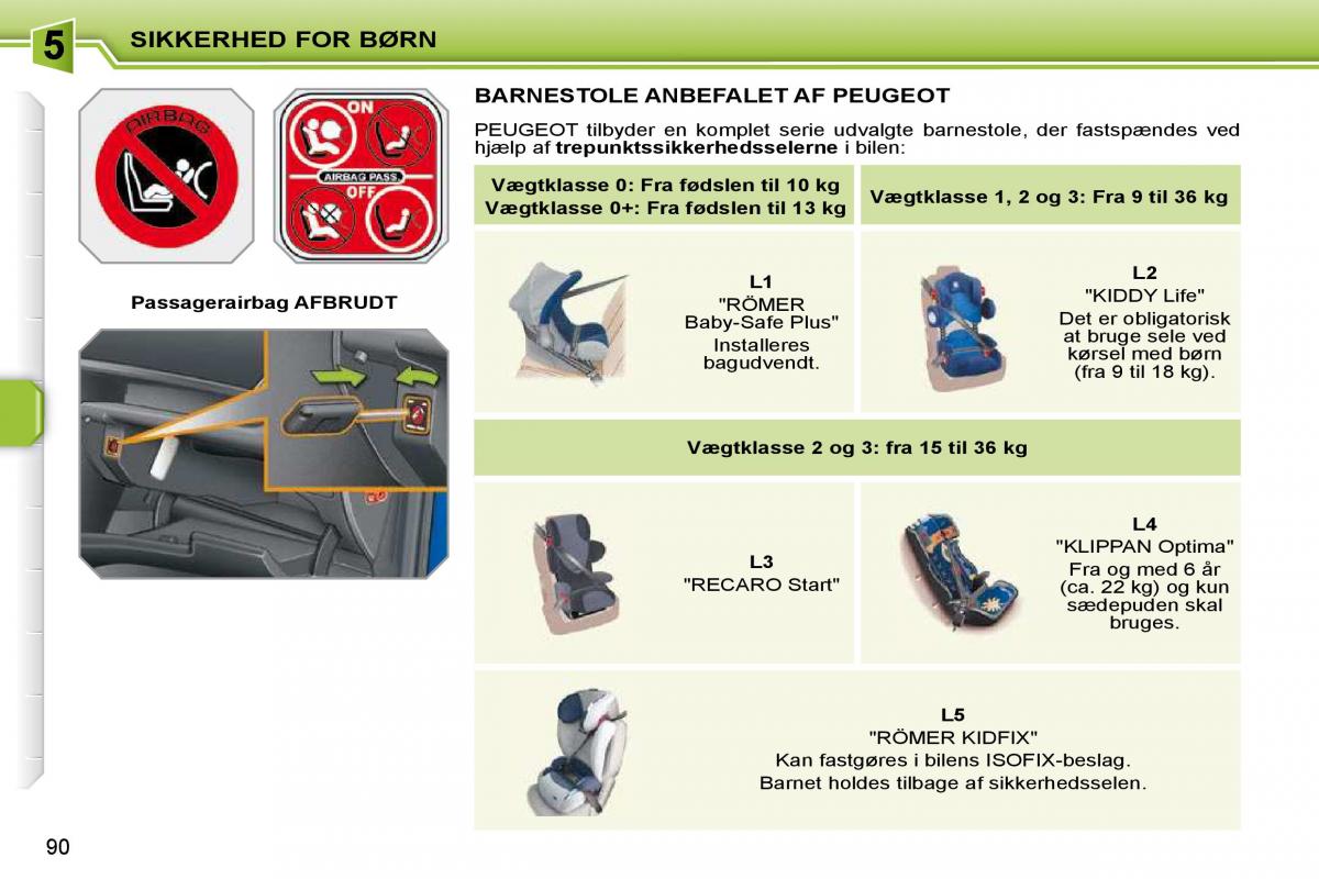 Peugeot 207 Bilens instruktionsbog / page 85