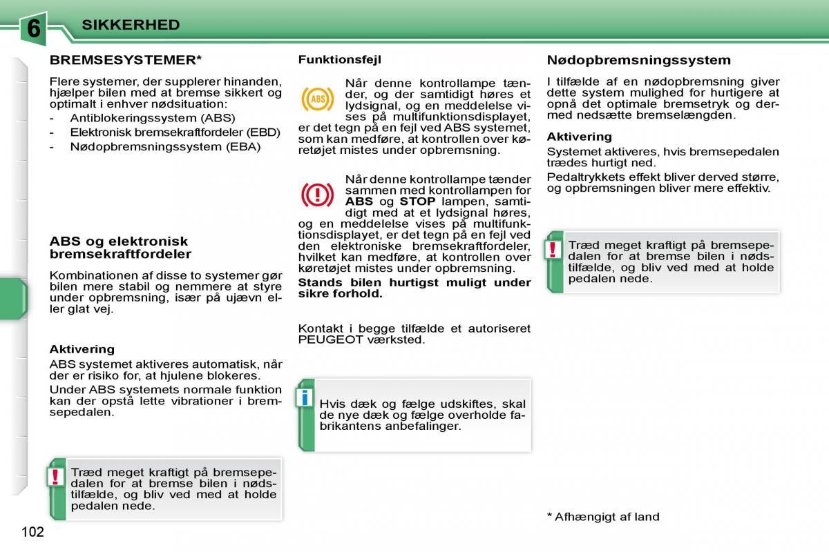 Peugeot 207 Bilens instruktionsbog / page 98