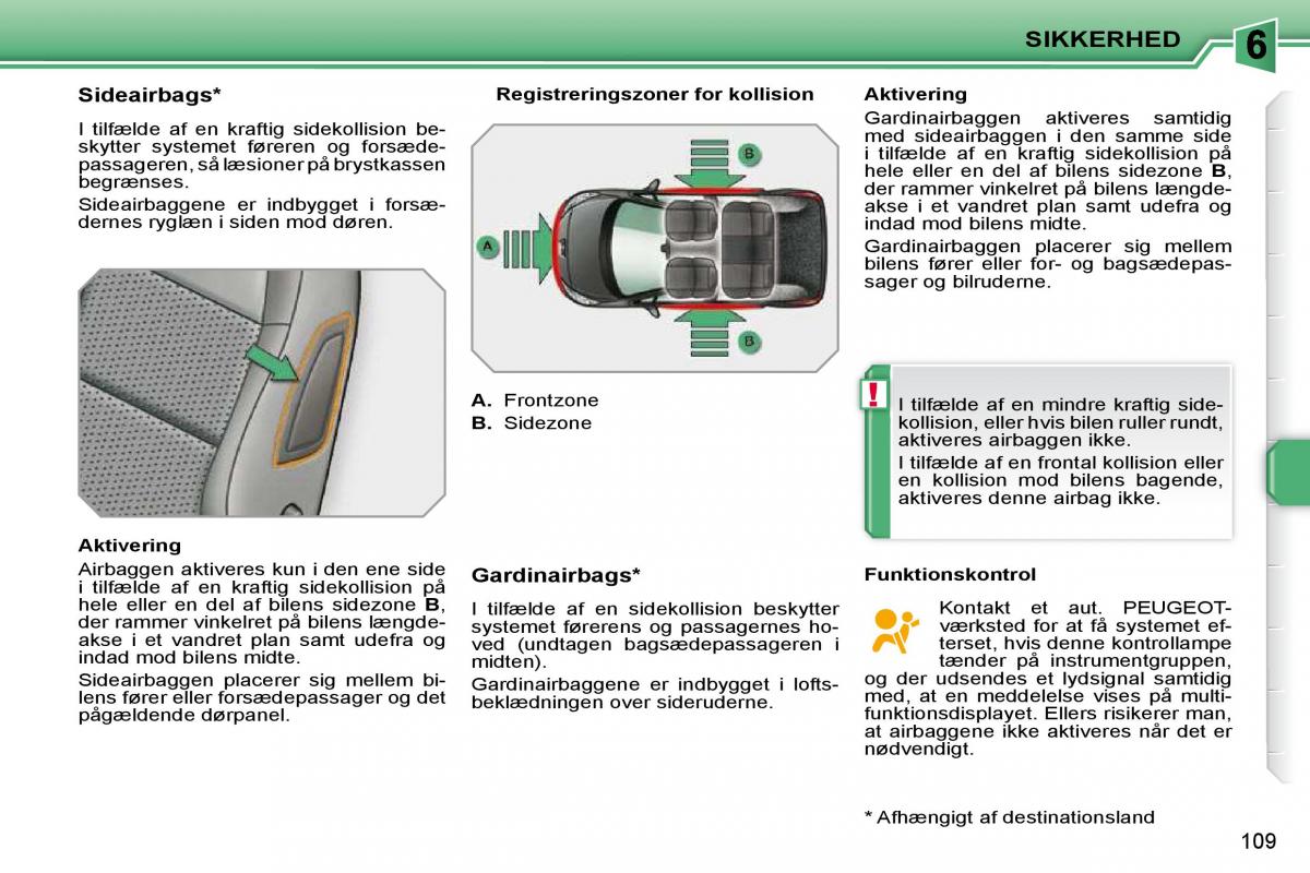 Peugeot 207 Bilens instruktionsbog / page 105