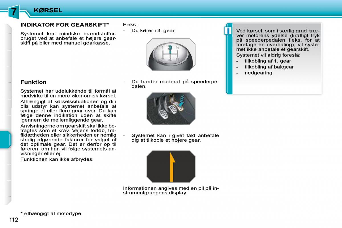 Peugeot 207 Bilens instruktionsbog / page 108