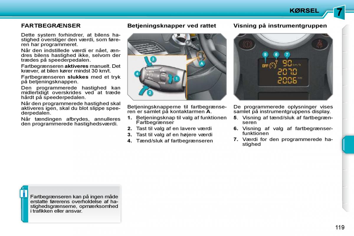 Peugeot 207 Bilens instruktionsbog / page 115