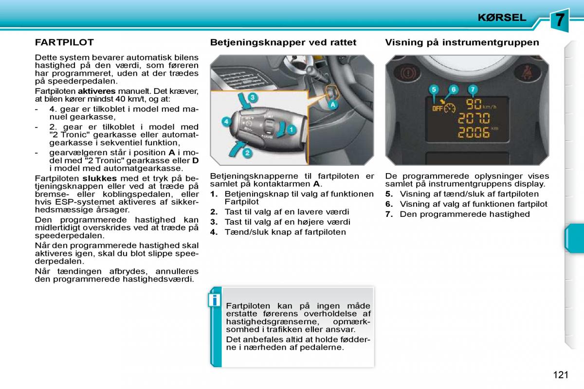 Peugeot 207 Bilens instruktionsbog / page 117