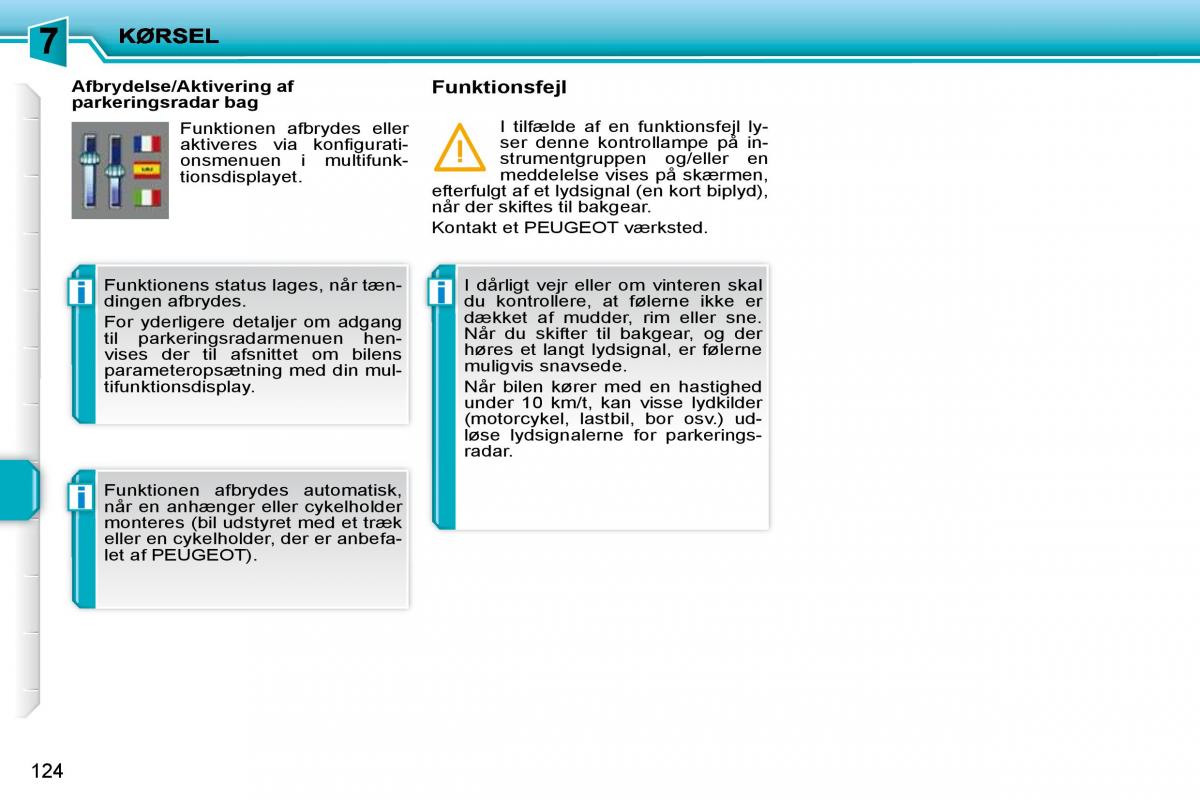 Peugeot 207 Bilens instruktionsbog / page 120