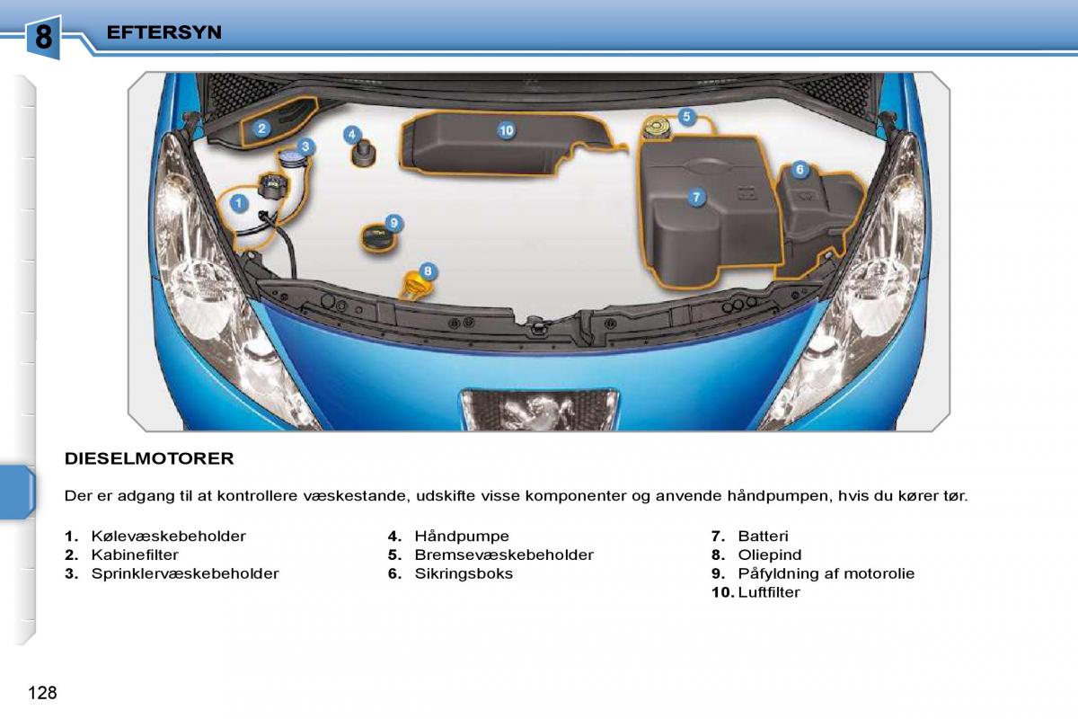 Peugeot 207 Bilens instruktionsbog / page 123