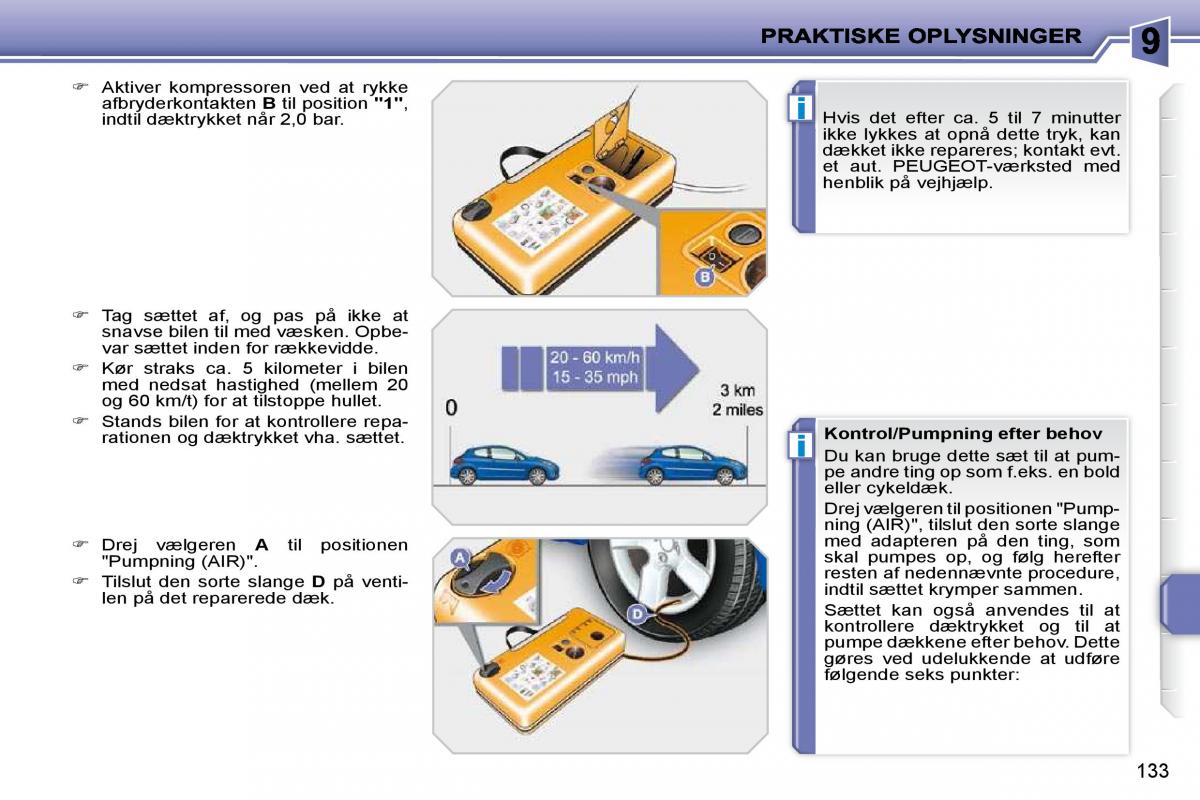 Peugeot 207 Bilens instruktionsbog / page 129