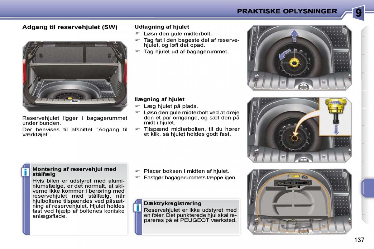 Peugeot 207 Bilens instruktionsbog / page 133