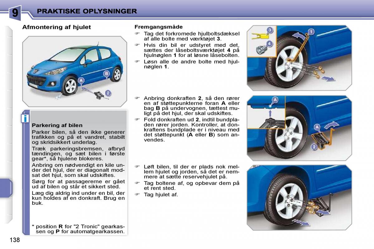 Peugeot 207 Bilens instruktionsbog / page 134