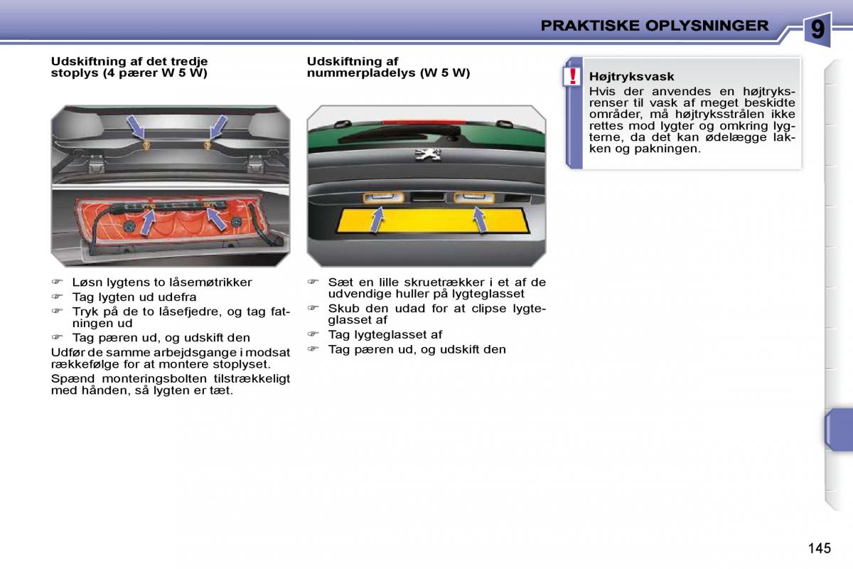 Peugeot 207 Bilens instruktionsbog / page 141