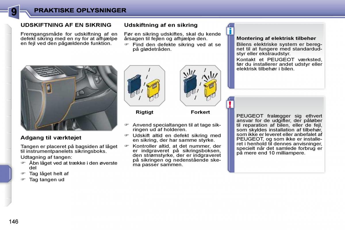 Peugeot 207 Bilens instruktionsbog / page 142