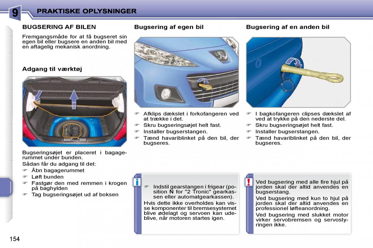 Peugeot 207 Bilens instruktionsbog / page 150