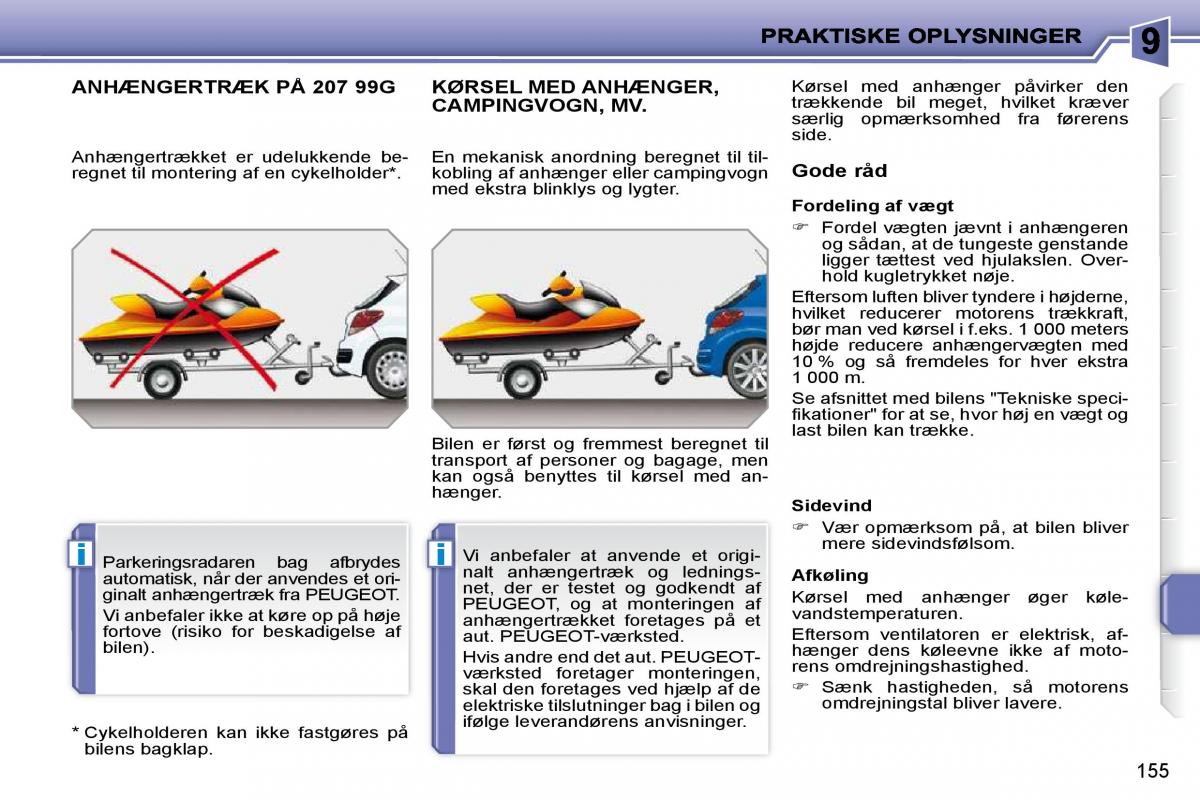 Peugeot 207 Bilens instruktionsbog / page 151