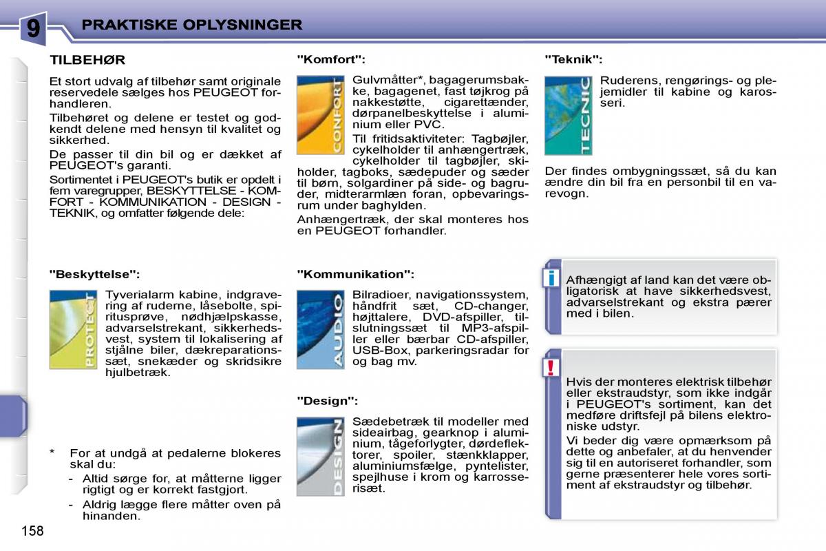 Peugeot 207 Bilens instruktionsbog / page 154