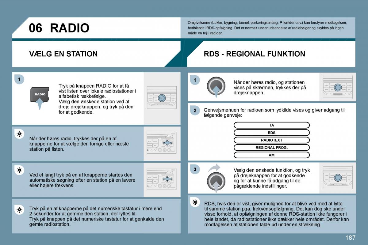 Peugeot 207 Bilens instruktionsbog / page 183