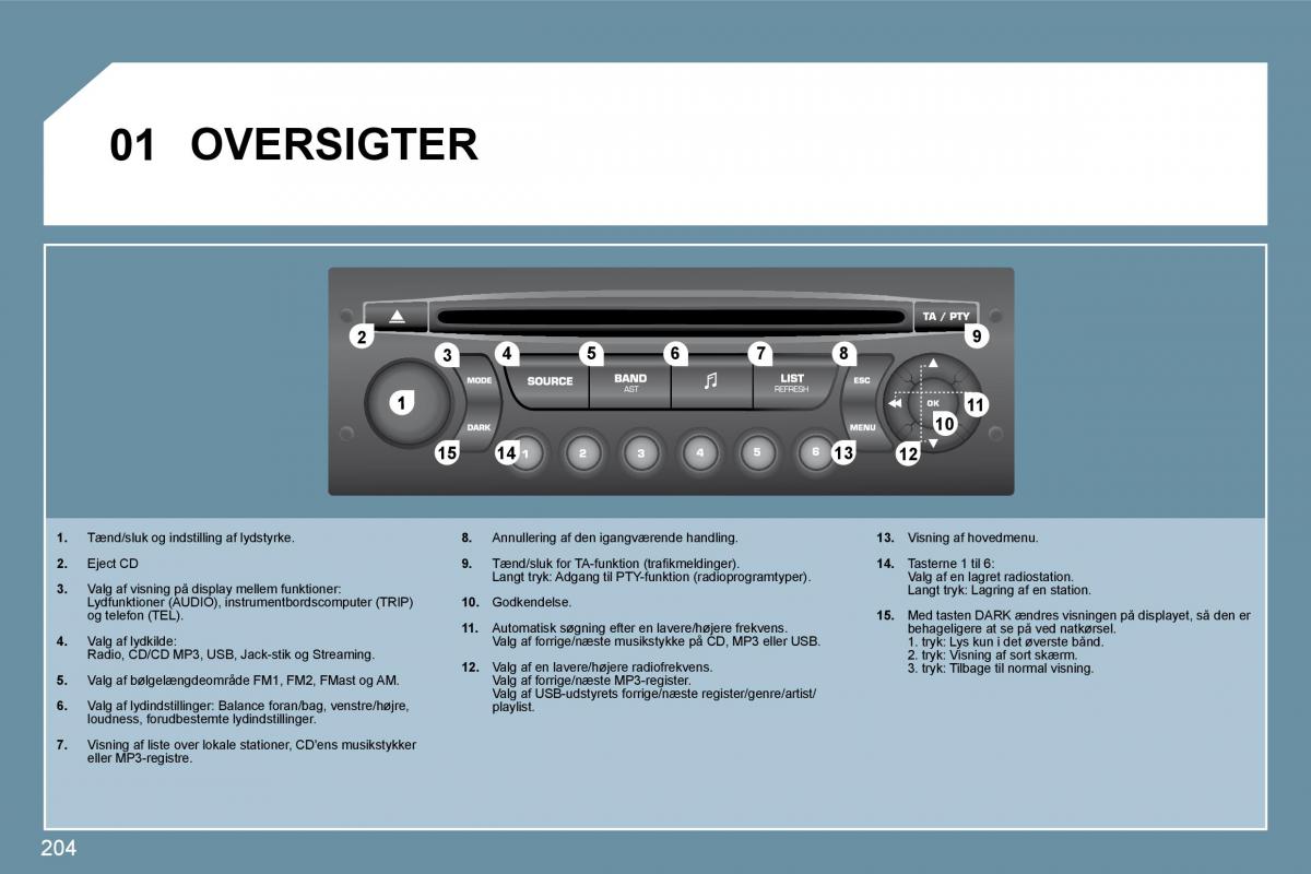 Peugeot 207 Bilens instruktionsbog / page 199