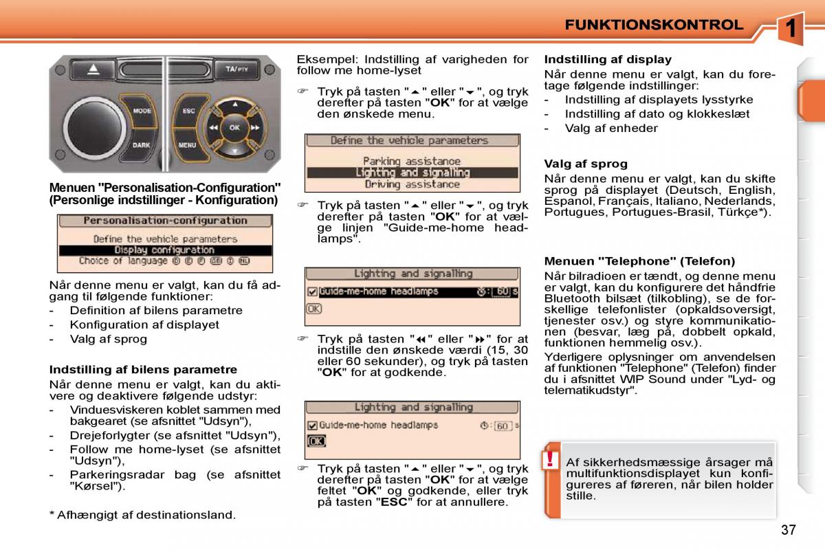 Peugeot 207 Bilens instruktionsbog / page 20