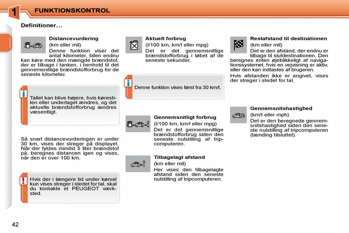 Peugeot 207 Bilens instruktionsbog / page 24