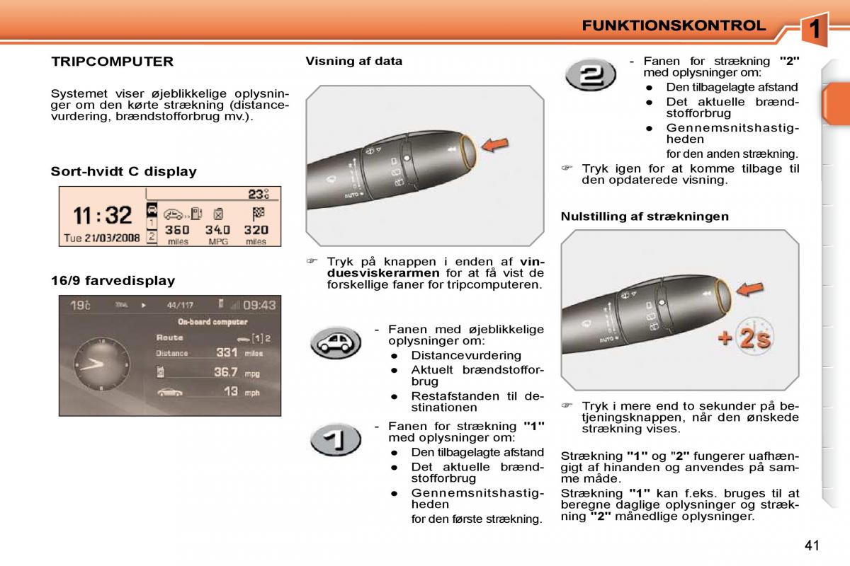 Peugeot 207 Bilens instruktionsbog / page 25