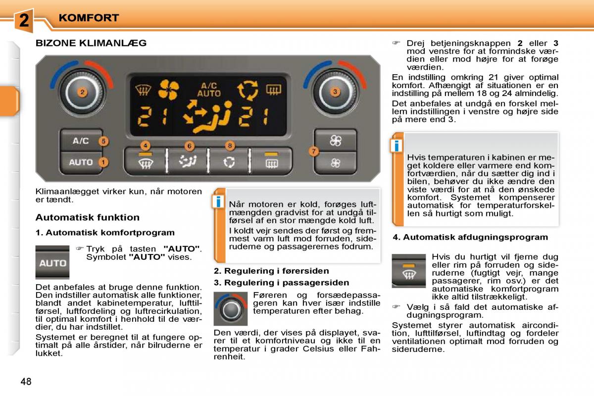 Peugeot 207 Bilens instruktionsbog / page 35