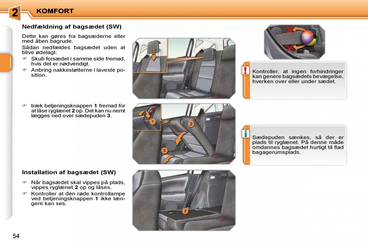 Peugeot 207 Bilens instruktionsbog / page 43