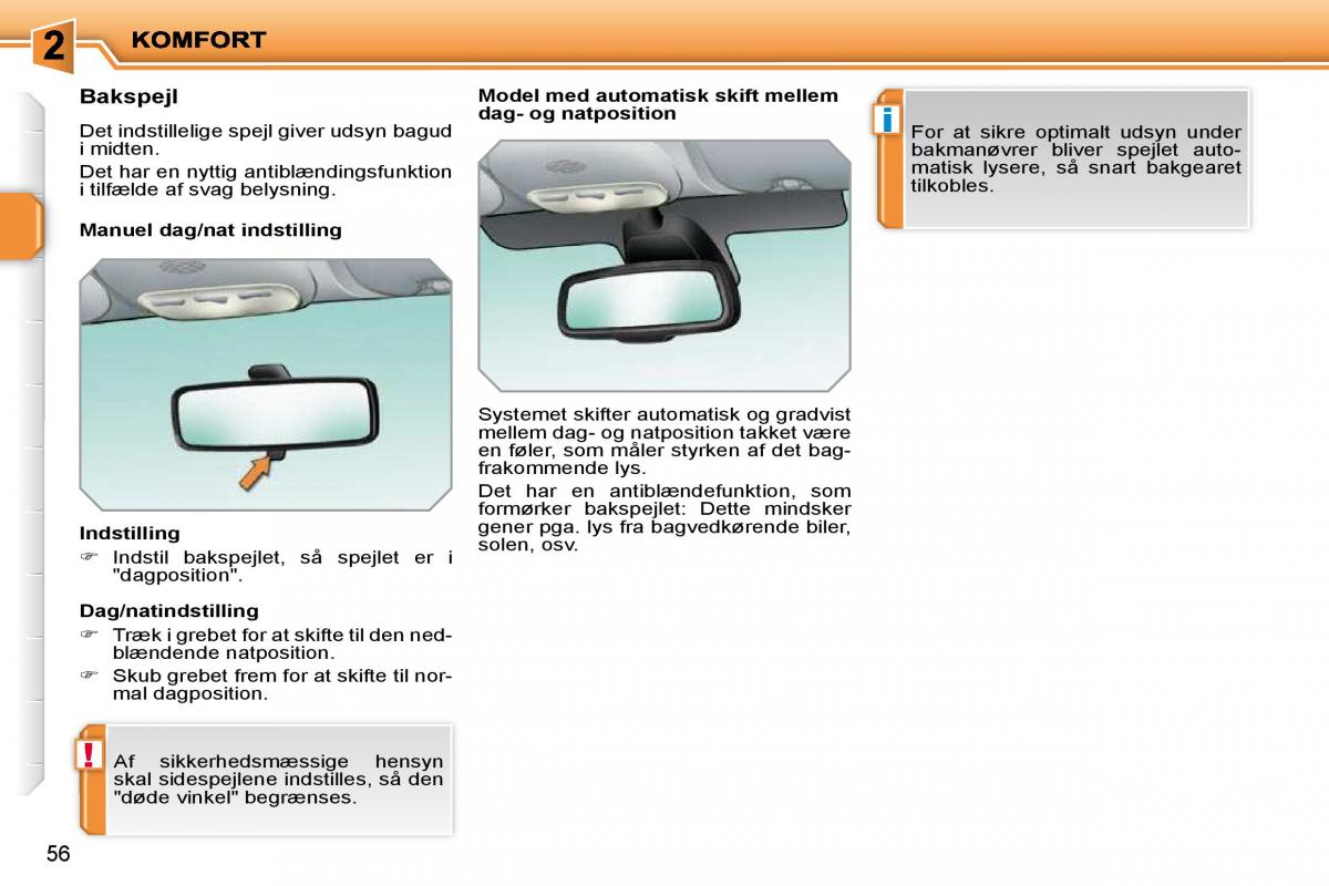 Peugeot 207 Bilens instruktionsbog / page 45