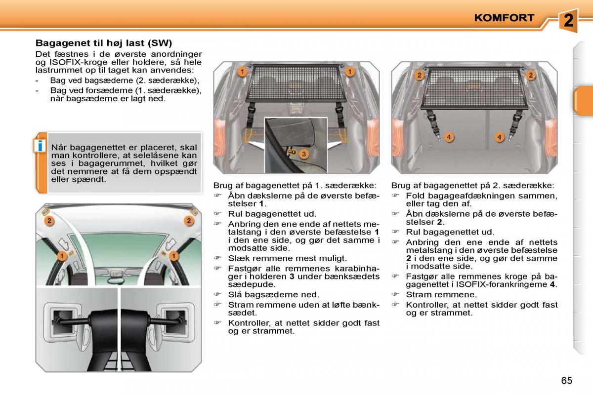 Peugeot 207 Bilens instruktionsbog / page 54