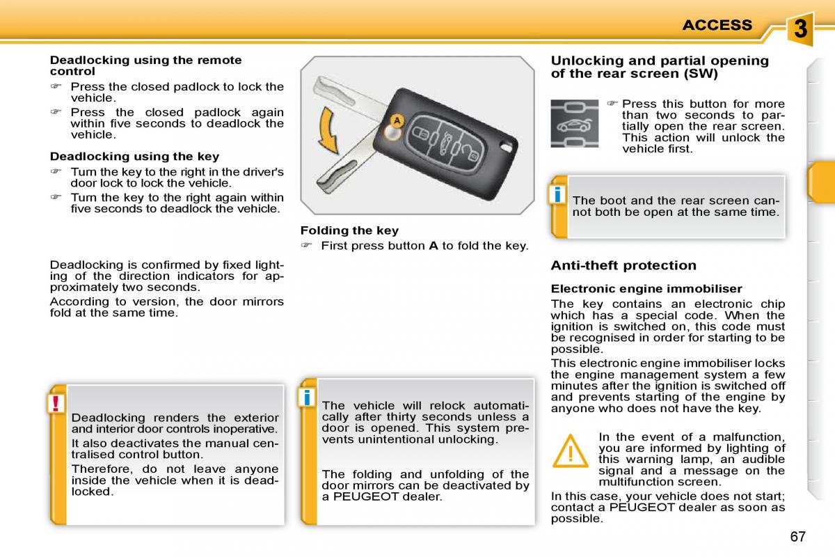 Peugeot 207 owners manual / page 56