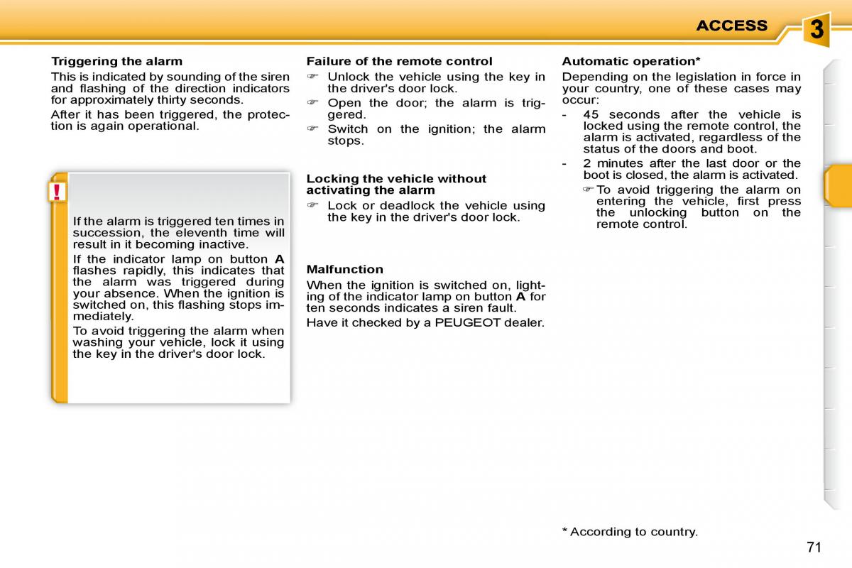 Peugeot 207 owners manual / page 62