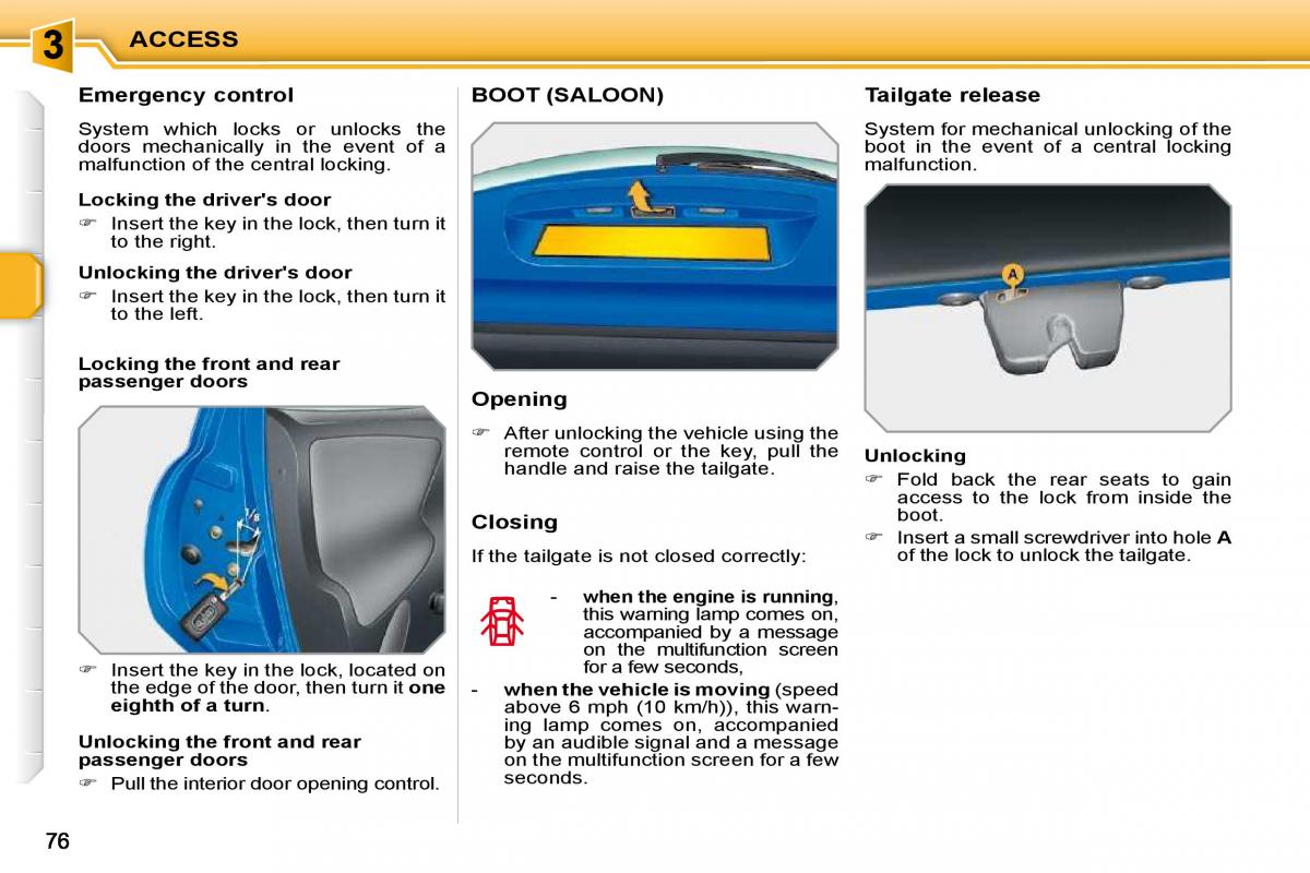 Peugeot 207 owners manual / page 68